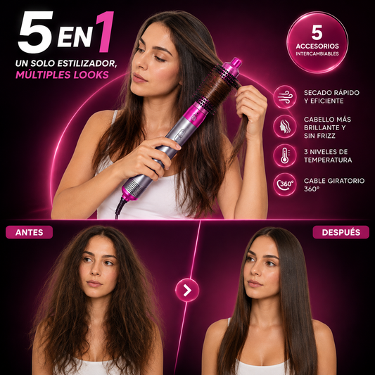 Secador cepillo 5 en 1